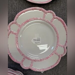 NWT TWOS COMPANY Pink Bamboo Design Plate ONLY TWO PLATES REMAINING $12 EACH